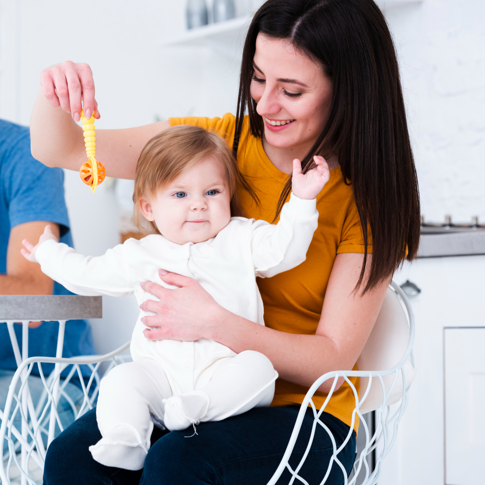 Nanny caring for child